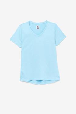 Camiseta Fila Pickleball Silky V-neck Mujer Azules Claro | Fila153RV